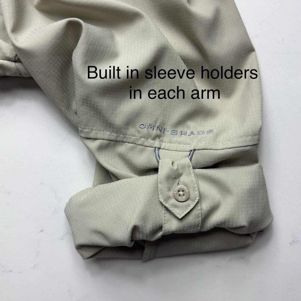 Columbia PFG Men's XL Tamiami II Long Sleeve Fishing Shirt - Fossil / Khaki - Picture 8 of 15